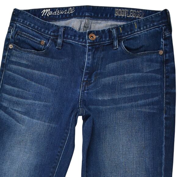 Y2K Madewell bootlegger bootcut dark blue cotton denim jeans low rise size 27 - Picture 3 of 7
